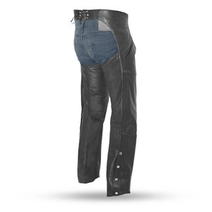 Pantalones de cuero genuino para hombre, estilo motero, con bolsillos desgastados, para montar a caballo, carreras y motociclismo. - Product Image 2