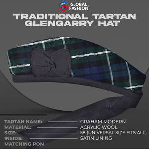 Gorra Glengarry para el Festival Cultural Escocés con Elegante Acento de Tartán y Detalles Clásicos de Cinta 2026 - Product Image 3