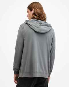 Sudadera con Capucha y Cierre para Hombre, Color Gris, Corte Regular, Informal, Otoñal, Forro Polar, 100% Algodón, Impresión Digital, Transpirable, Tejido de Punto - Product Image 6
