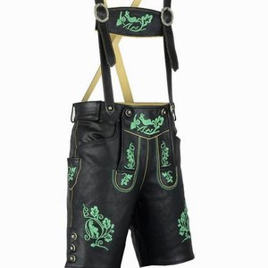Lederhosen en cuir noir alpin de qualité supérieure, tailles européennes 46 à 62, en stock - Product Image 1