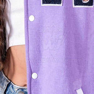 Trendy Women Letterman Jacket Street Fashion Jacket Comfortable Wear Custom Embroidery Manufacturer - Product Image 6