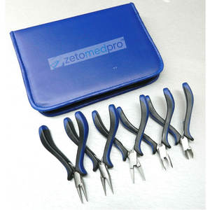 Ensemble de 5 pinces à bijoux de qualité supérieure avec logo personnalisé, marque ZETOMED PRO, en acier inoxydable, pour la fabrication de bijoux, le façonnage de fils et le bricolage. - Product Image 4