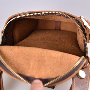 Sac banane en cuir style vintage antivol avec fermeture éclair et poche avant, vente directe usine, unisexe, usage quotidien - Product Image 4
