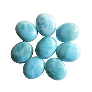 Larimar Natural del Caribe, Cabujón Suelto, Corte Redondo y Ovalado, Piedras Azules, Todos los Tamaños Calibrados Disponibles para Fabricantes de Joyería - Product Image 1