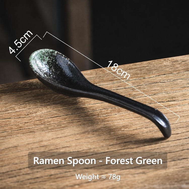 Ramen spoon forest green