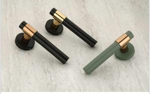 มือจับประตูทันสมัย สีดำ สีเขียว สีทองด้าน ดีไซน์เรียบง่าย อุปกรณ์ตกแต่งภายใน ติดตั้งง่าย ใช้ได้ทั้งมือซ้ายและขวา - Product Image 2