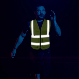 Gilet de sécurité réfléchissant haute visibilité, plusieurs poches, unisexe, vêtements de travail respirants, certifié CE, orange, vert lime, polyester - Product Image 5