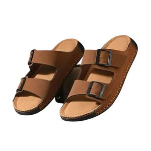 Men Premium Quality Sandals Genuine Leather Round <b>Toe</b> Luxury Comfort Summer Footwear Global Supply Wholesale Manufacturer - Product Image 2