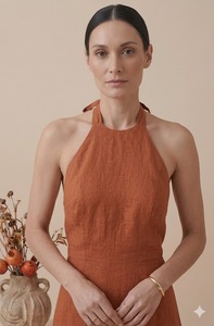 Vestido de algodón hasta la rodilla, sin mangas, con cuello cuadrado, corte en A, color liso, estilo informal para mujer, diseño transpirable para fiestas de verano - Product Image 4