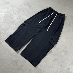 Custom Men's Casual <b>Jogger</b> Pants & Trousers Manufacturer <b>Oversized</b> Baggy Black Heavy Cotton Wide Leg Sweatpants for Men Casual - Product Image 2