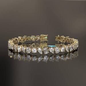 Bracelet Tennis Personnalisé en Or et Moissanite, Formes Mixtes, Bijoux de Luxe pour Hommes, Chaîne Diamantée Hip Hop, Bracelet Classique, Cadeau - Product Image 2