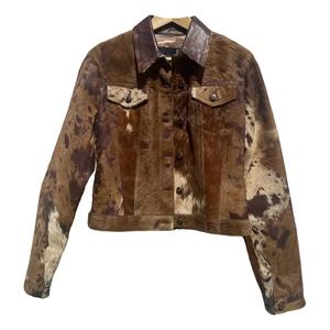 Blouson en cuir de vachette pour homme, col montant, logo personnalisé, coupe ajustée, coupe-vent et respirant, vente en gros - Product Image 3