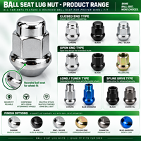 Mur Baut Roda Tipe Ball Seat, Mur Baut Roda Tipe Spherical Seat, Mur Baut Roda Ujung Terbuka, Mur Baut Roda Ujung Tertutup, Mur Baut Roda Ekstensi, Custom OEM
