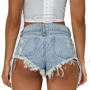 Nuevo Diseño, Shorts Vaqueros de Cintura Alta para Mujer, Estilo Vintage, Estampados, Transpirables, Lavados, de Secado Rápido, Gran Venta - Product Image 6