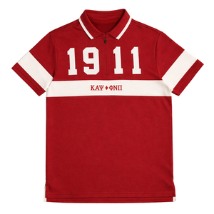 Polo con Cierre de Cremallera Kappa Alpha Psi 1911 con Bloques de Color, Ropa de Fraternidad Griega con Ajuste Atlético y Comodidad Premium para Uso Diario - Product Image 4