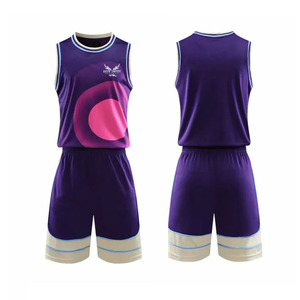 Uniformes de Baloncesto Ekin Impex, Conjunto Morado sin Mangas con Cuello Redondo, Secado Rápido, Sublimados, Reversibles, Unisex para Adultos - Product Image 1