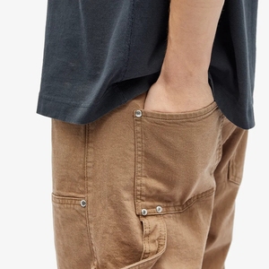 Custom Baggy Fit Streetwear Stretch Cotton Double Knee Work Jeans Denim Carpenter Pants Men - Product Image 4