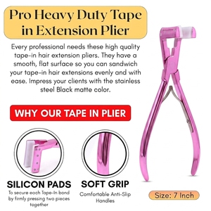 Pinza de Presión para Extensiones de Cabello con Cinta Adhesiva de Salón Premium, con Mordazas de Protección de Silicona, 7 Pulgadas de Longitud, Acero Inoxidable, Doble Resorte - Product Image 6