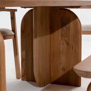 Mesa de Comedor de Madera Vandana Zentrix Solace con Diseño Contemporáneo Hecho a Mano - Product Image 4