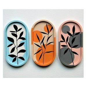 Minimalist Resin <b>Decorative</b> Trays Oval and Round Shapes for Table Styling - Product Image 1
