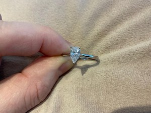 Anillo de compromiso de moissanita de 2 quilates con corte de pera para mujer, plata 925 original, regalo sorpresa para parejas - Product Image 5