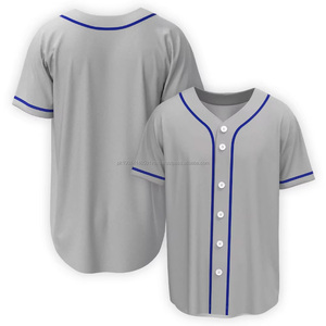 Camiseta Deportiva de Béisbol de Manga Corta con Cuello en V, Personalizable con Botones, 100% Poliéster, Transpirable, de Secado Rápido y Ligera, en Oferta - Product Image 1
