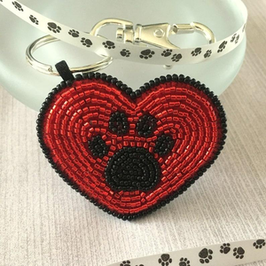 New Arrival <b>Custom</b> Woven Embroidery Carabiner <b>Keychain</b> and Seed Beads Bag Accessories Handmade Classic Glass Eco-Friendly Charms - Product Image 5