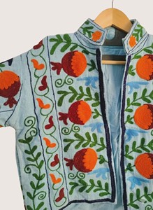 Cardigan en coton brodé floral bohème, col rond, manches longues, grande taille, vêtements décontractés pour femmes, vêtements de printemps - Product Image 3
