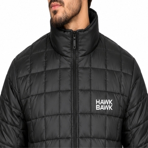 Blouson matelassé à fermeture éclair intégrale pour homme, col montant, imperméable, style streetwear moderne et décontracté - Product Image 4
