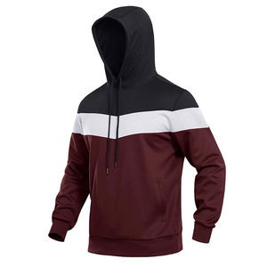 Sweat-shirt à capuche pour homme, coupe classique, tricoté, décontracté, automne, avec poche, design color block - Product Image 5