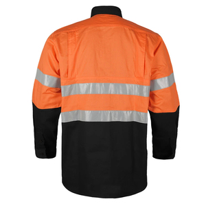 Chemise de travail haute visibilité pour homme, manches longues, couleurs contrastées jaune et noir, bandes réfléchissantes, tissu respirant - Product Image 6