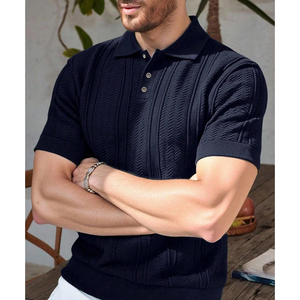 เสื้อเชิ้ตผู้ชายผ้าถักเนื้อเรียบ แขนสั้น แต่งลาย ทันสมัย สไตล์ลำลอง ธุรกิจ ปกติดกระดุม เป็นมิตรกับสิ่งแวดล้อม ระบายอากาศได้ดี - Product Image 4