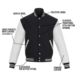 Custom Logo Varsity <b>Jacket</b> <b>Men</b> Wool Leather Sleeves Letterman <b>Jacket</b> <b>Baseball</b> College <b>Jackets</b> Wholesale Blank Varsity <b>Jacket</b> - Product Image 1