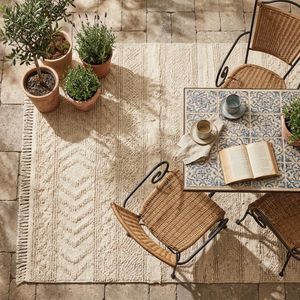 Hand Woven Cotton Area Rug Ivory Textured Stripe Pattern Flat <b>Weave</b> Floor Carpet Living Room Bedroom Hotel Home Decor Rug - Product Image 5