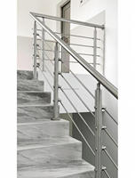 Système de garde-corps de balcon moderne en acier inoxydable, facile à installer soi-même, à prix abordable, avec barre horizontale carrée, fixation au sol, résistant à la rouille