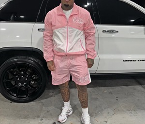 2026 Custom Light Weight Nylon <b>Tracksuit</b> Windbreaker Short Set Reflective Zip Up Nylon <b>Polyester</b> Contrast Windbreaker Short Set - Product Image 4