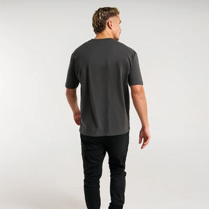 T-shirt de sport pour homme gris foncé, nouveau modèle, coupe ample, manches courtes, motif lettres, en Spandex/Polyester, col rond, anti-boulochage, 200g, été - Product Image 3