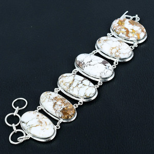 Natural Wild Horse Gemstone 925 sterling silver plated <b>Bracelet</b>: Handmade Designer Jewelry - Product Image 1