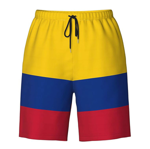 Shorts de bain pour hommes à séchage rapide avec poches élastiques à la taille, couleur unie, décontractés, taille mi-haute en coton - Product Image 3
