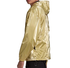 Veste coupe-vent à capuche avec demi-fermeture éclair dorée, double face, couleur or, design extérieur personnalisé - Product Image 4