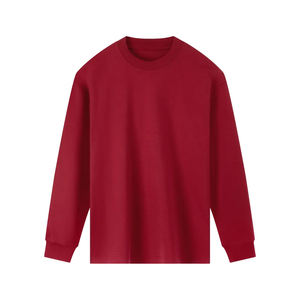 T-shirt personnalisé 100 % coton uni à manches longues et col rond, haute qualité 220 g/m², blanc vierge pour homme, coupe décontractée style universitaire - Product Image 1