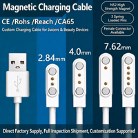 Câble de charge magnétique USB-A 2 broches 4 broches Pogo Pin pour montre connectée, mixeur portable, petits appareils électroniques