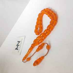 Rosario de Oración Musulmán Tasbih Personalizado con Cuentas de Resina Ecológicas Hechas a Mano con Diseño Floral en Ámbar y Turquesa - MN EXPORTS - Product Image 4