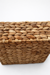 KAMALA Natural Water Hyacinth Woven <b>Storage</b> <b>Basket</b> Rectangular Organizer <b>Basket</b> Handmade Eco Friendly Home Decor <b>Basket</b> - Product Image 2