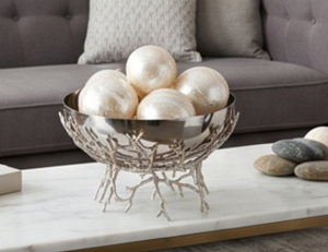 Moderno Cuenco Redondo de Metal con Soporte de Rama, Frutero Decorativo para Mesa, Decoración de Comedor, Acabado Pulido Hecho a Mano - Product Image 5