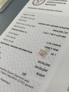 เพชรเจียรทรงปรินเซสขนาด 1-10 กะรัต ขายส่ง ได้รับการรับรองจาก IGI ความสะอาดระดับ VVS เพชร CVD ผลิตในห้องปฏิบัติการ สีชมพูแฟนซี สำหรับเครื่องประดับ CONCEPTION DIA-2-21 - Product Image 3