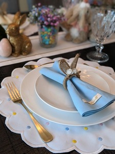 Bunny Ear Shape <b>Rattan</b> Napkin Ring Handwoven Cute <b>Table</b> Decor For Kids Party <b>Dining</b> Home Cafe Event And Celebration Styling - Product Image 3