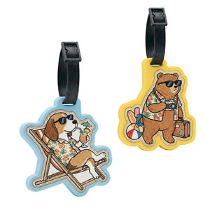 Wholesale Soft Durable Rubber Suitcase Tag with Custom Animal Embroidery Name Tag <b>Stitched</b> Style for Luggage and Backpacks - Product Image 1