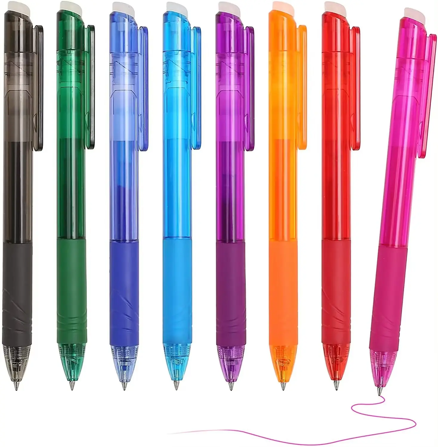 Penna gel di torsione all'ingrosso calda penna di plastica colorata all'ingrosso gomma multicolore Gel penna cancellabile