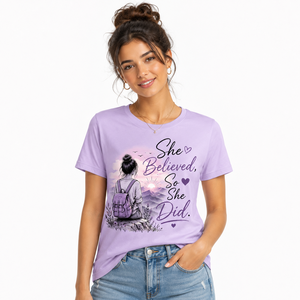 Camiseta de Mujer, Cuello Redondo, Color Verde Oliva, Manga Corta, Estampado de Letras, 100% Algodón, Casual, Transpirable, Corte Regular, 180g, Primavera - Product Image 2